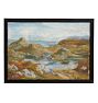 Vintage Rocky Seascape Oil on Canvas Painting