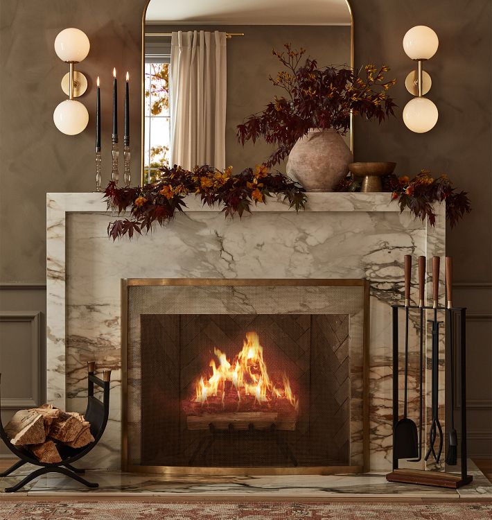 Modern fireplace deals screen