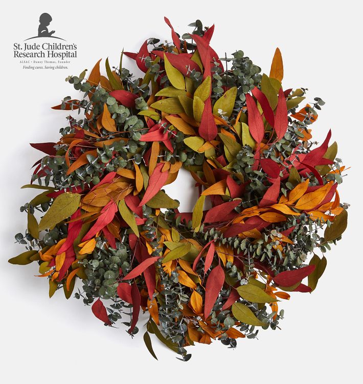 Tricolor Willow Eucalyptus Dried Wreath