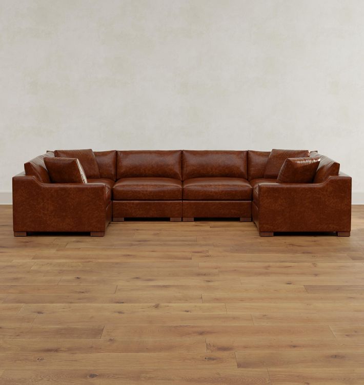 Sublimity Leather 6-Piece U-Shape Sectional Sofa