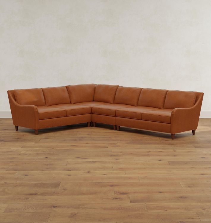 Vailer Leather 4-Piece Sectional Sofa