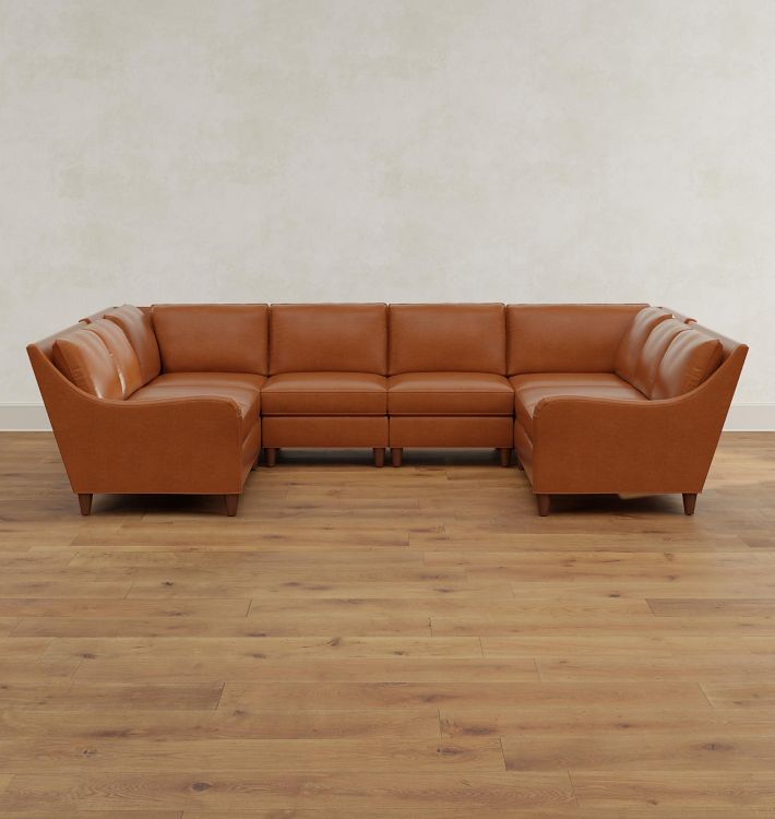 Vailer Leather 6-Piece U-Shape Sectional Sofa