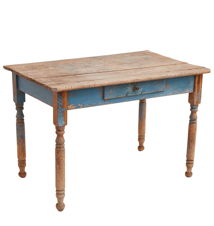 Weathered Victorian Occasional Table with Turned Legs