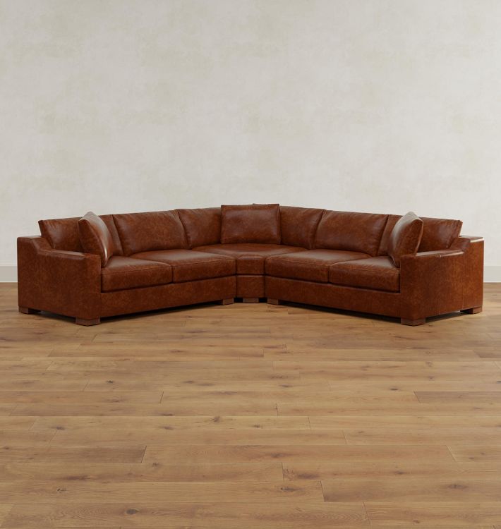 Sublimity Leather 3-Piece Double Sofa with Wedge Corner