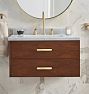 Geneva 27&quot; Wall Mount Walnut Powder Vanity