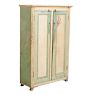 Antique Cream and Teal Two-Door Cupboard