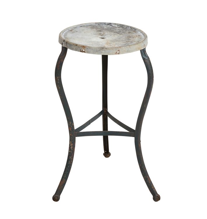 Vintage Three-Legged Steel Stool with Ball and Claw Feet