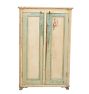 Antique Cream and Teal Two-Door Cupboard