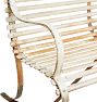 Vintage White Strap Iron Bench