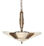 Vintage Art Deco Slipper Shade Chandelier with Central Bowl Light