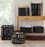 Leather Open Weave Basket