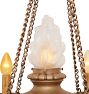 Vintage Five-Light Classical Revival Chandelier with Central Flame Shade