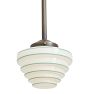 Vintage Art Deco Pendant with Stepped Pintstripe Shade