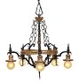 Vintage Five-Light Romance Revival Bare Bulb Chandelier