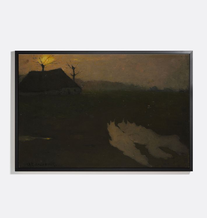 Moonlit Landscape Framed Reproduction Wall Art Print