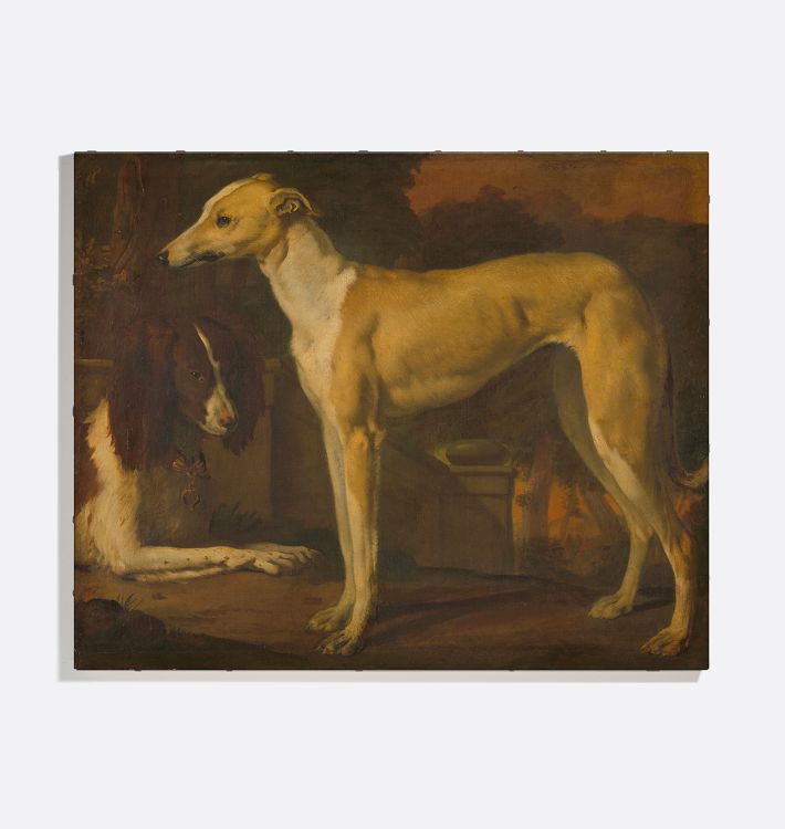 Portrait Of A Greyhound And A Partridge Dog Reproduction Wall Art Print