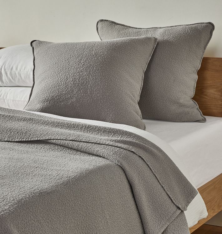 Coyuchi Organic Cascade Matelasse Cotton Blanket &amp; Shams