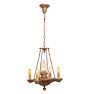 Vintage Five-Light Classical Revival Chandelier with Central Flame Shade