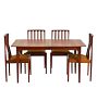 Vintage Mid-Century Teak Dining Table + 4 Chair Set