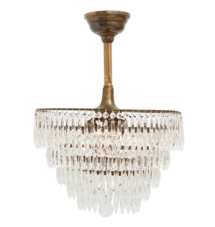 Vintage Classical Revival Tiered Crystal Chandelier