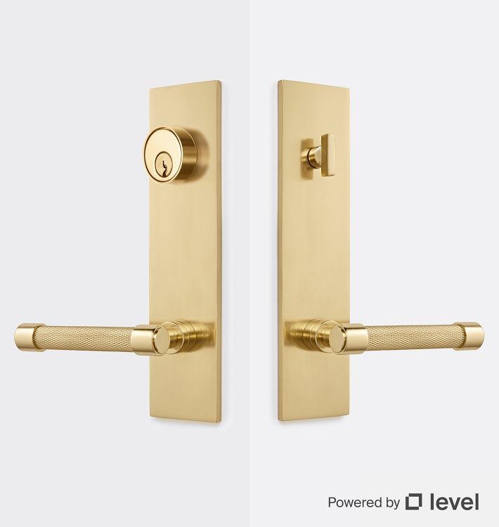 Trask Brass Lever Exterior Door Set With Level Bolt Smart Lock