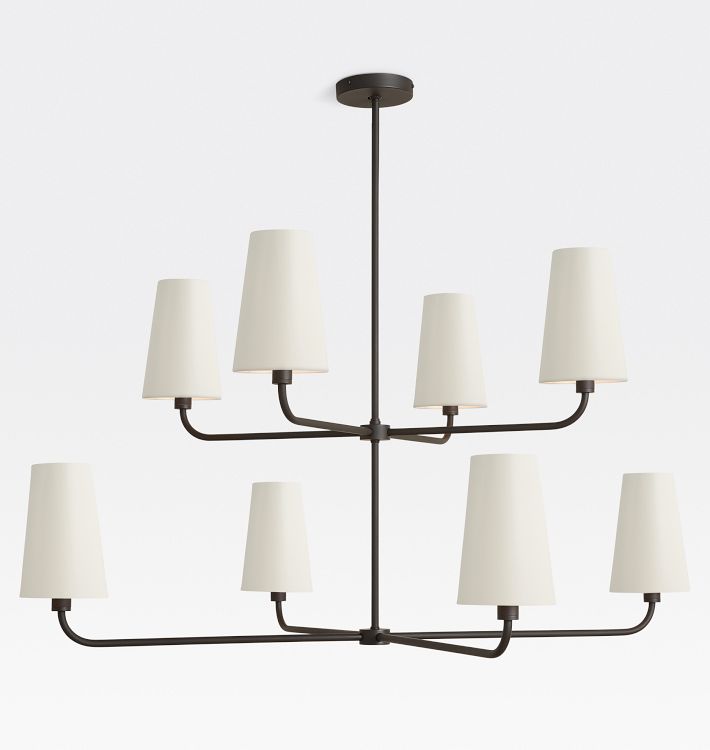 Ansel 8-Light 2-Tier Chandelier with Metal Shade