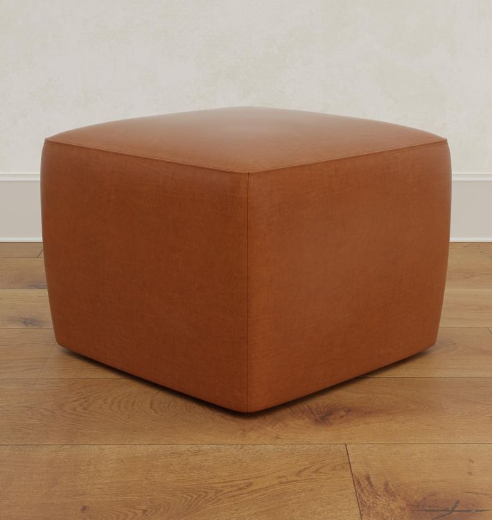 Britton Leather 24&quot; Square Ottoman