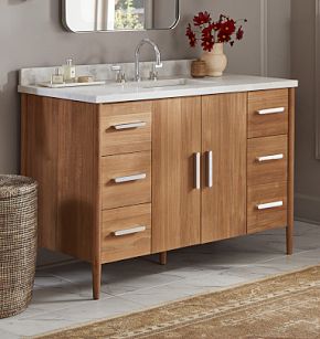 Shaw Teak Single Vanity | Rejuvenation