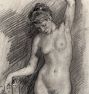 Standing Female Nude Framed Reproduction Wall Art Print