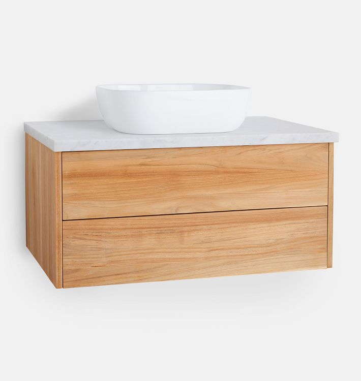 Geneva 36&quot; Teak Single Vanity with Vessel Top