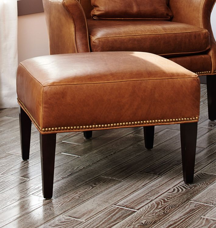 Clinton Leather Ottoman