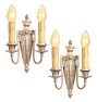 Pair of Vintage Classical Revival Silver Plated Candle Sconces