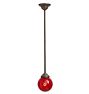 Burnished Antique Pendant With Vintage Red Globe Shade