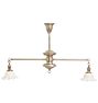 Vintage Nickel-Plated 2-Light Chandelier with Ruffled Shades