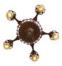 Romance Revival Bare Bulb Chandelier With Vibrant Red Highlights Circa 1930