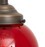 Burnished Antique Pendant With Vintage Red Globe Shade