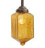 Burnished Antique Pendant With Vintage Amber Crackle Glass Shade