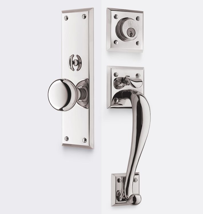 Coleman Mortise D Handle Door Set - Polished Nickel