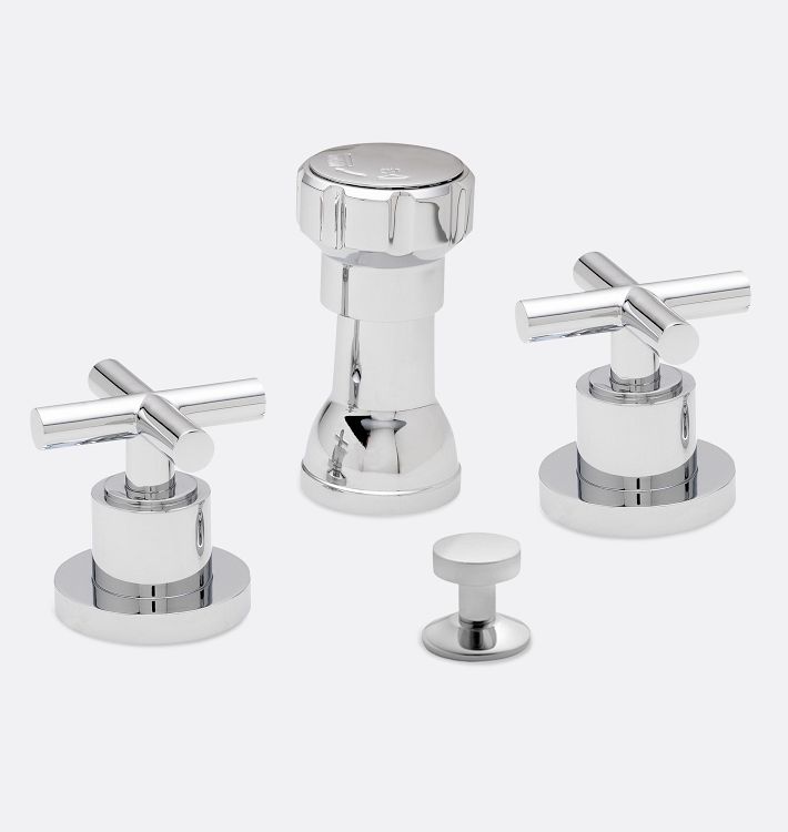 Tiburon Cross Handle Bidet Faucet Set