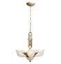 Vintage Art Deco Slipper Shade Chandelier with Central Bowl