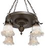 Four-Light Classical Revival Chandelier with Prismatic Petticoat Shades