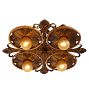 Finely Cast Classical Revival Bare Bulb Chandelier