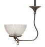 Victorian Converted Gas Pendant with Fleur de Lis Fishbowl Shade