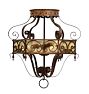 Wrought Iron Romance Revival Semi-Flush Fixture