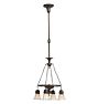 Four-Light Classical Revival Chandelier with Prismatic Petticoat Shades