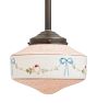 Burnished Antique Pendant With Hand-Painted Vintage Schoolhouse Shade
