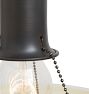 Vintage Bead Chain Fixture with Stenciled Glass Shade