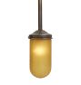 Burnished Antique Pendant With Vintage Textured Amber Glass Bullet Shade