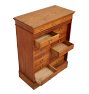 Vintage 14-Drawer Tamboured Oak Office Cabinet
