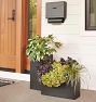 Modern Fiberstone Rectangle Planter - Grey